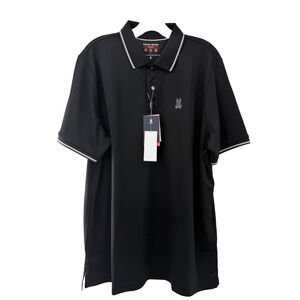 Psycho Bunny Men's Everyday Casual Collared Black Knit Pullover Polo (7) XL NWT